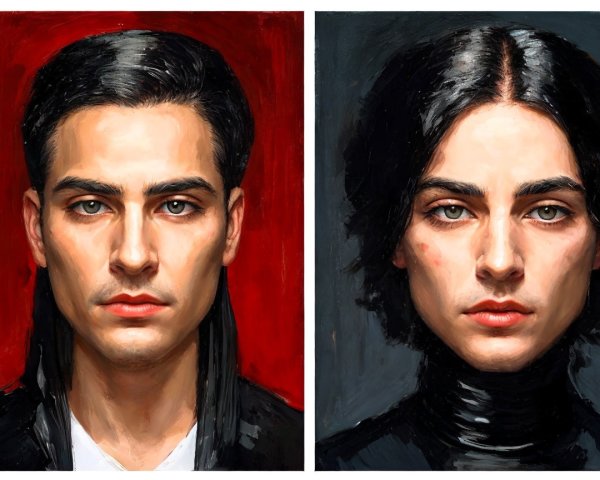 Striking Side-by-Side Portraits of Young Man and Woman