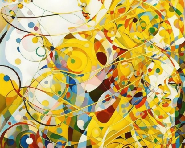 Abstract Figures in Vibrant Swirls and Colors