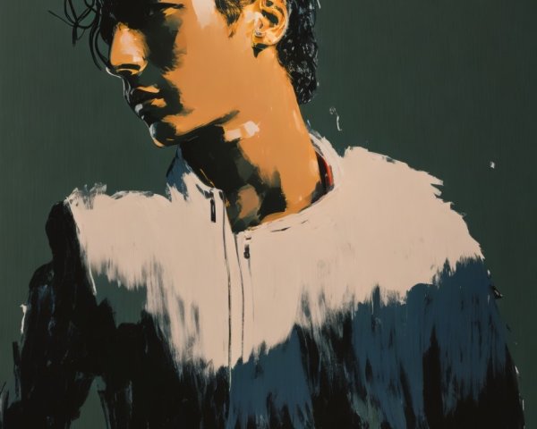 Stylized Portrait of a Young Man with Tousled Hair