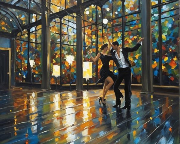 Elegant Dance Performance in Vibrant Studio Setting