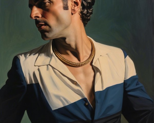 Profile of a Stylish Man with Detailed Features