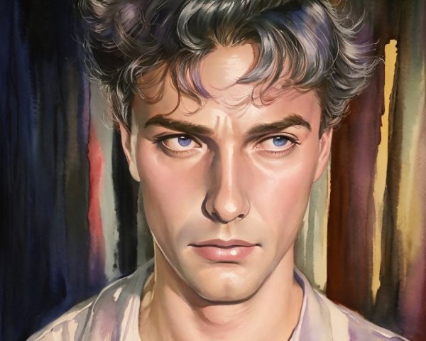 Portrait of a Young Man with Tousled Hair and Emotion