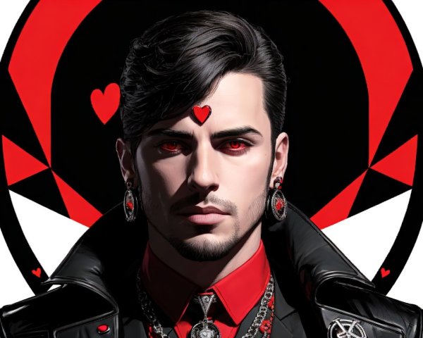 Portrait of a Young Man with Gothic Aesthetic