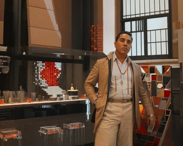 Stylish Man in Modern Kitchen with Chic Design