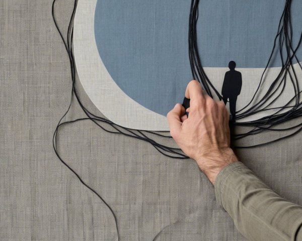 Abstract Fabric Design with Silhouetted Figure
