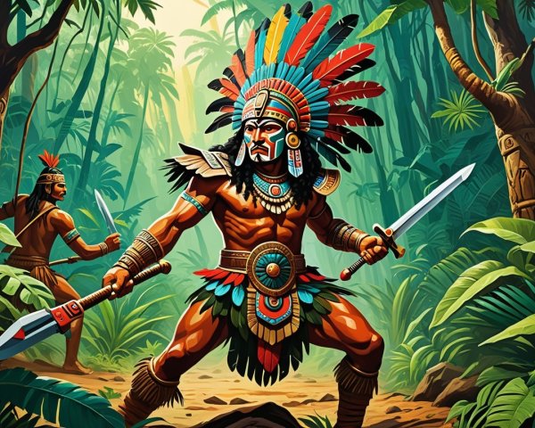 Ancient Warriors in a Lush Jungle Setting