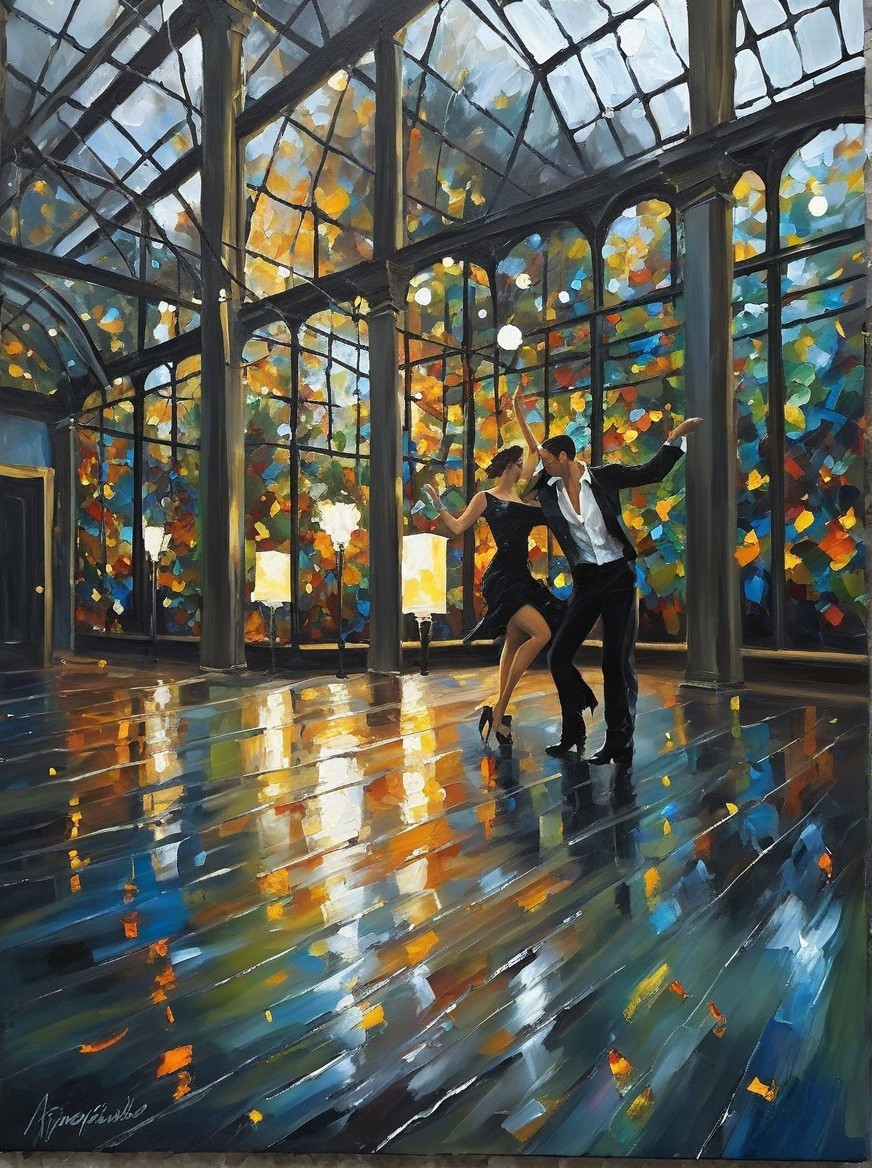 Elegant Dance Performance in Vibrant Studio Setting