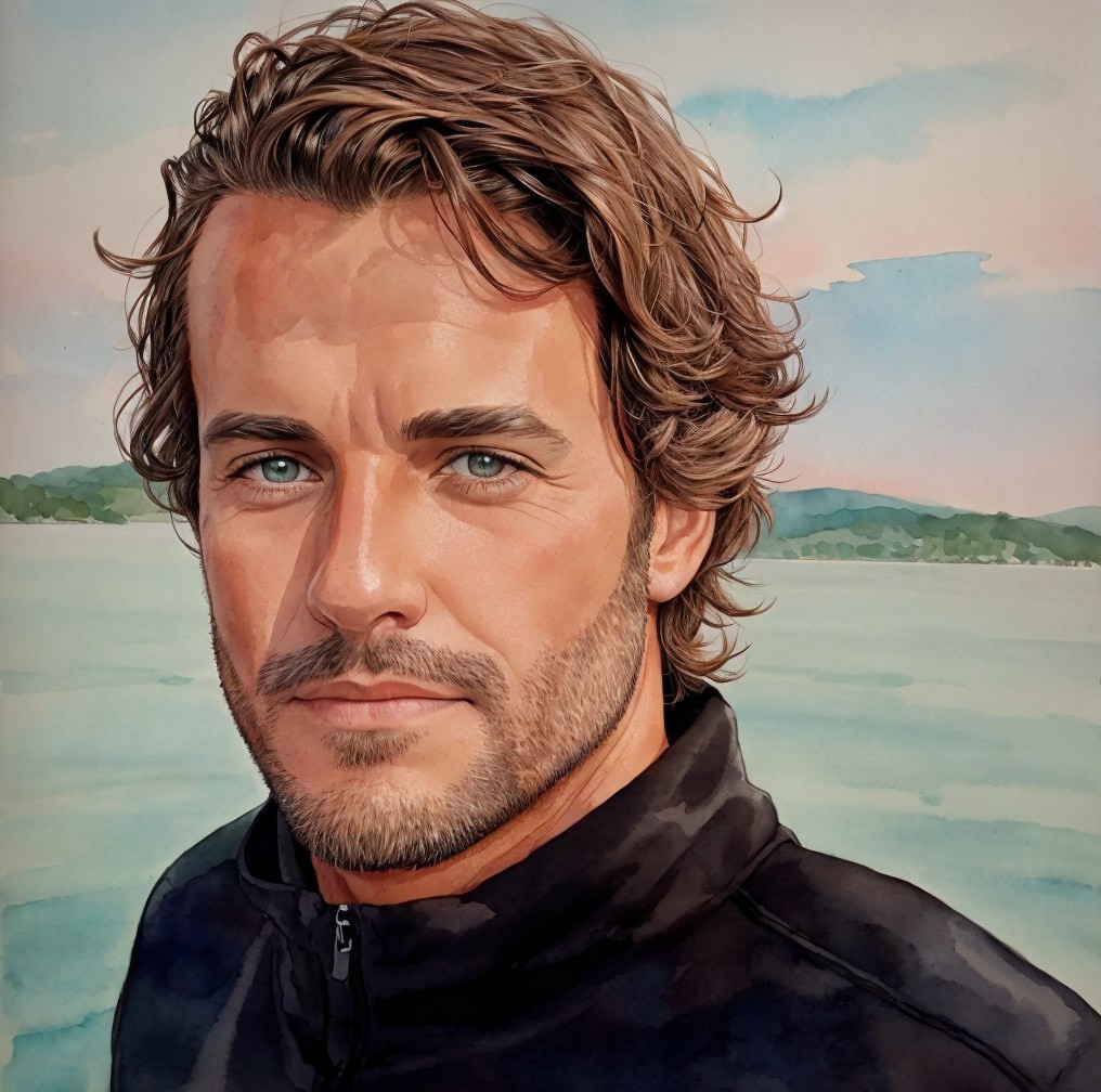 Close-up Portrait of a Man with Blue Eyes and Jacket