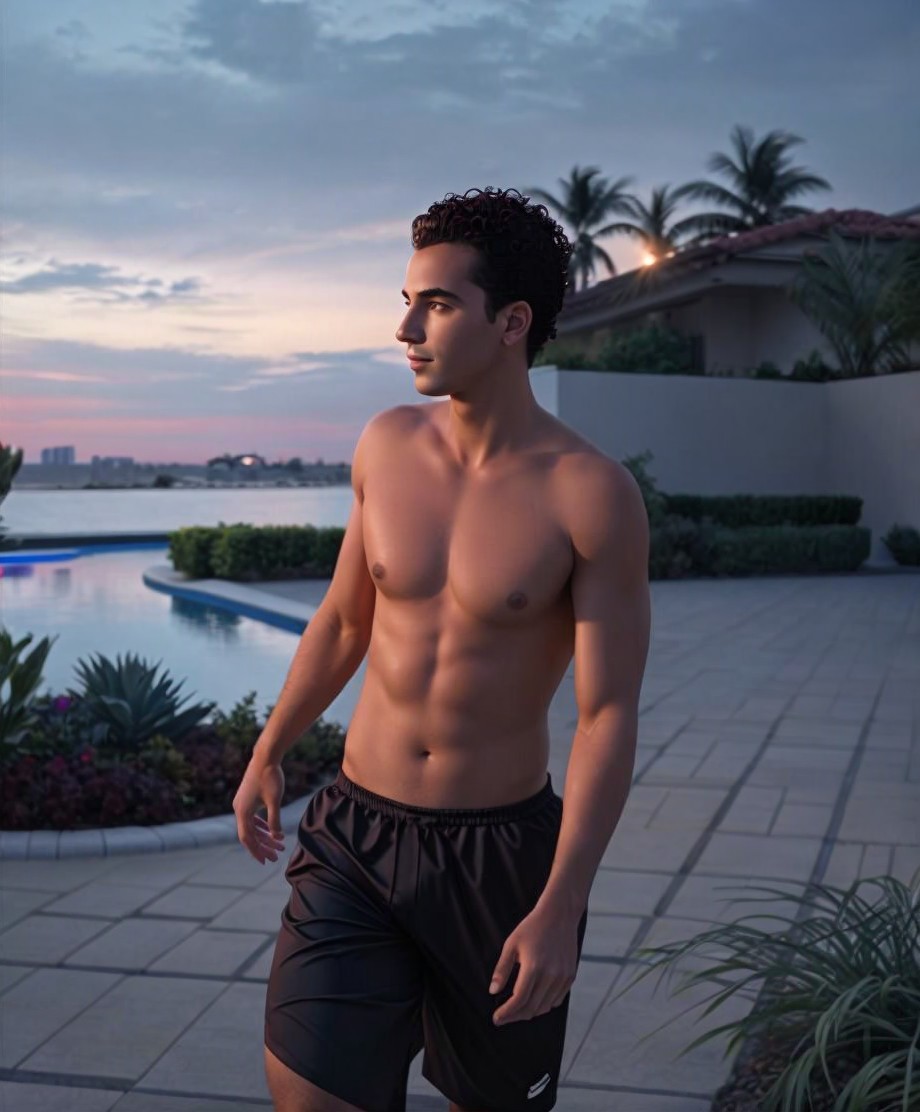 Sunset Serenity by the Poolside
