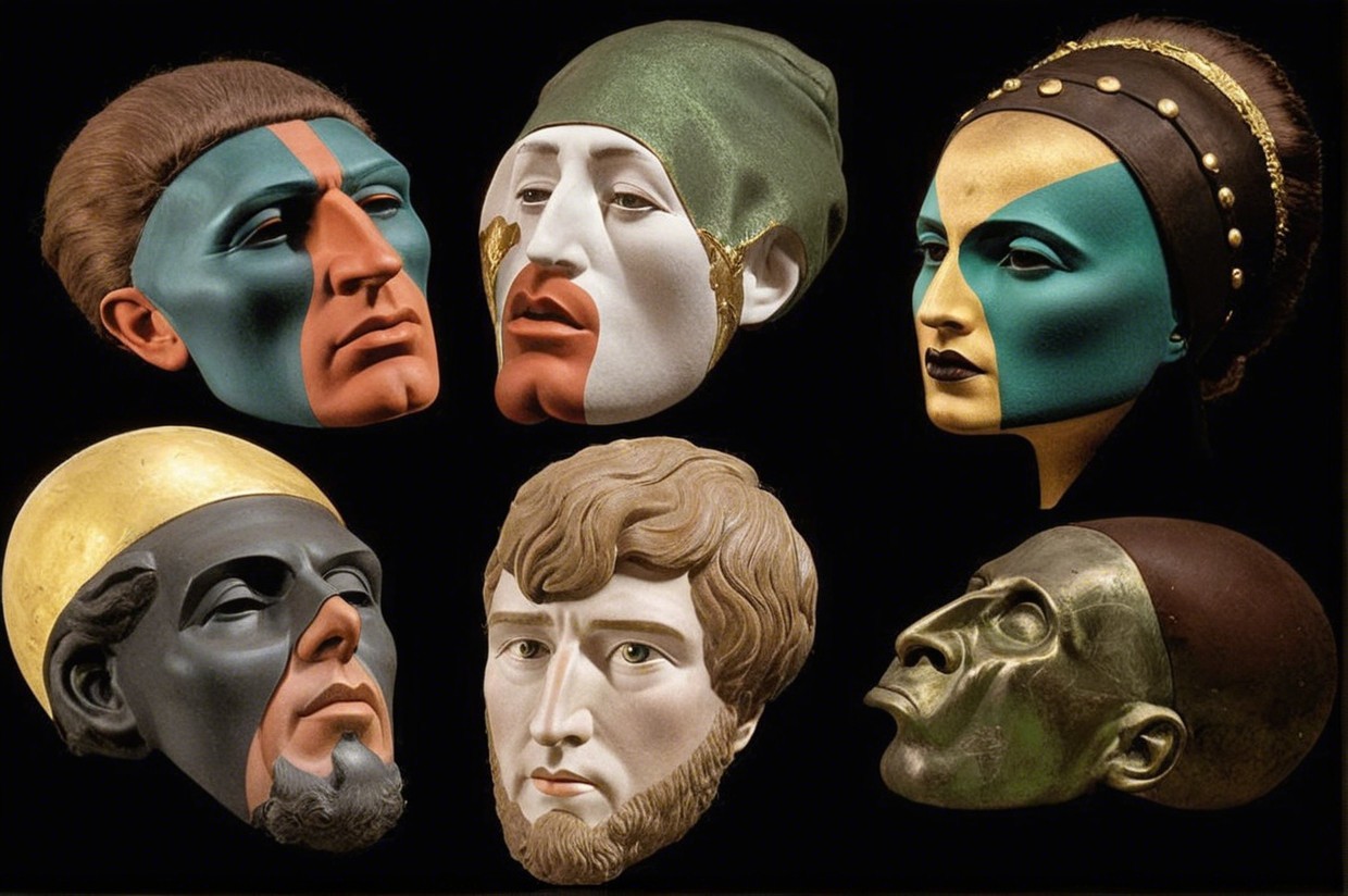 Collection of Six Intricately Designed Masks