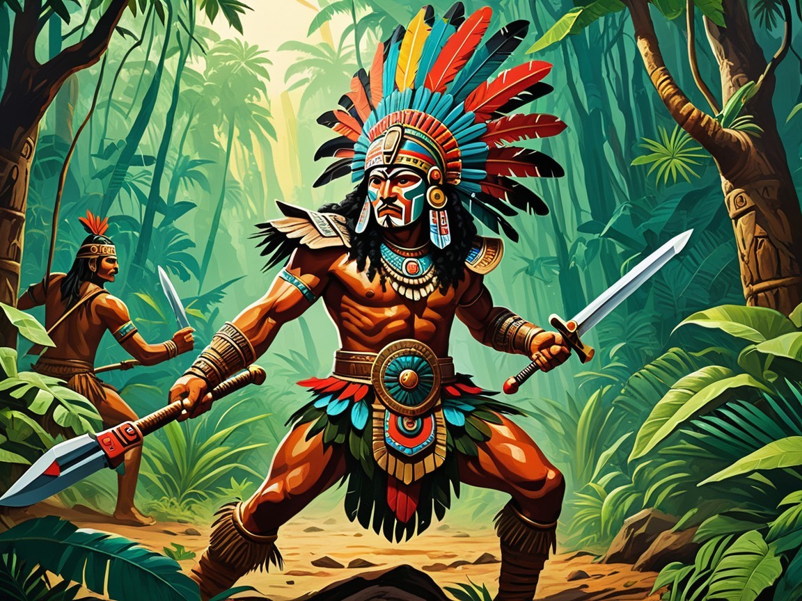 Ancient Warriors in a Lush Jungle Setting
