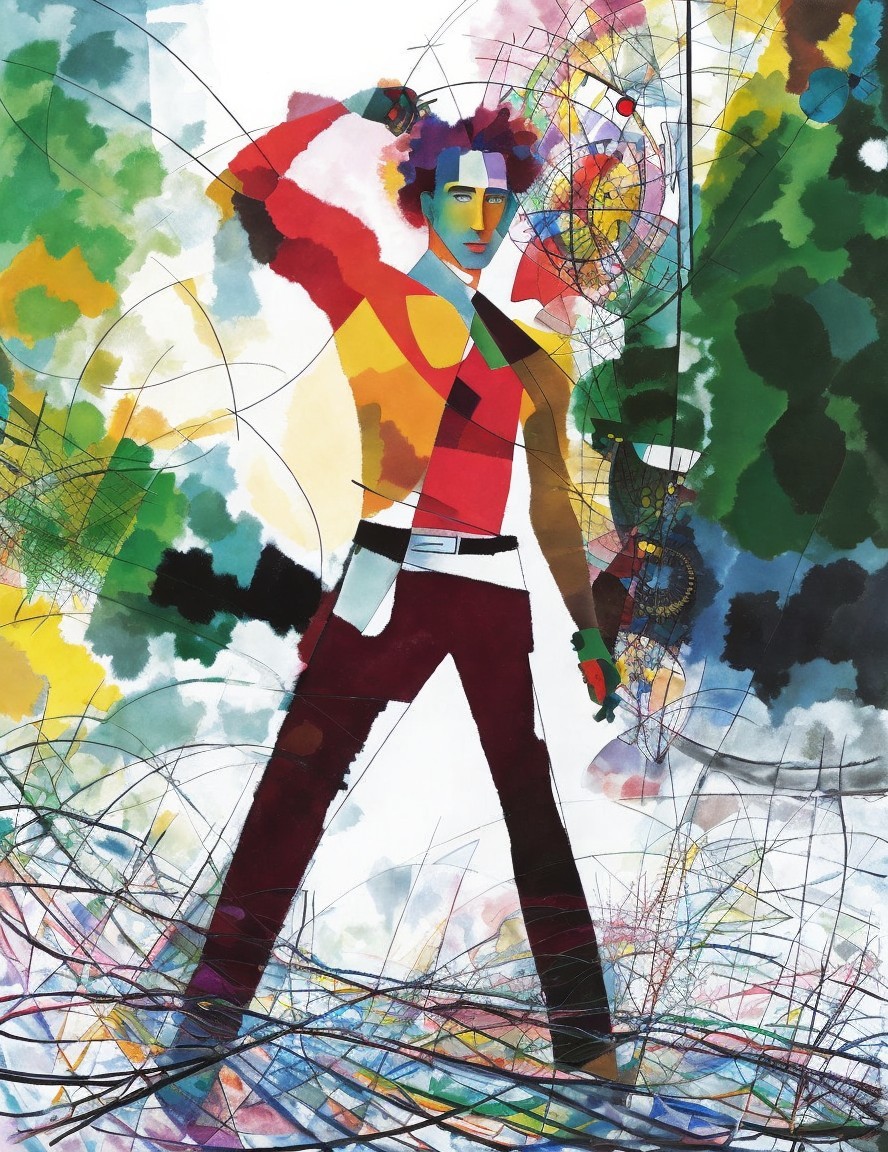 Colorful Illustration of a Confident Figure in Action