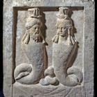Intricately Carved Relief Sculpture of Two Figures
