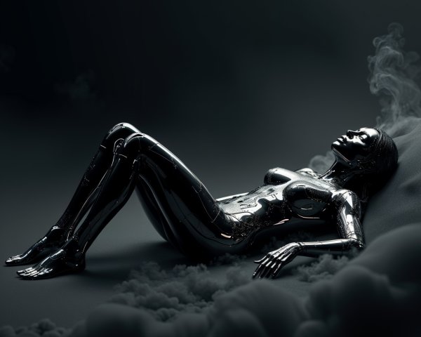 Humanoid Robot on Cloud-like Surface with Smoke Effects