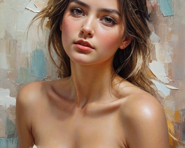 Young woman with bird in a soft, muted background