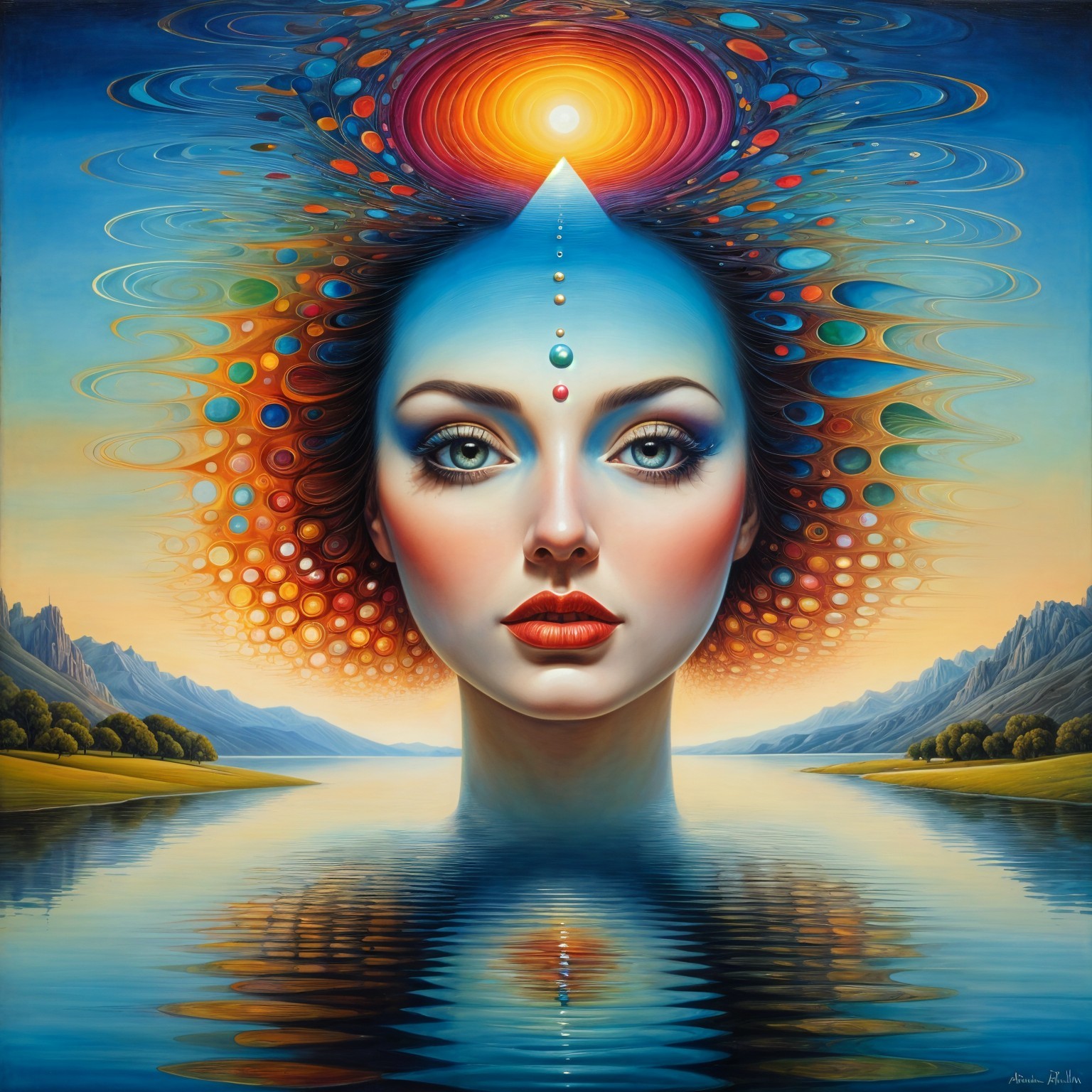 Surreal Portrait of a Woman with Vibrant Colors