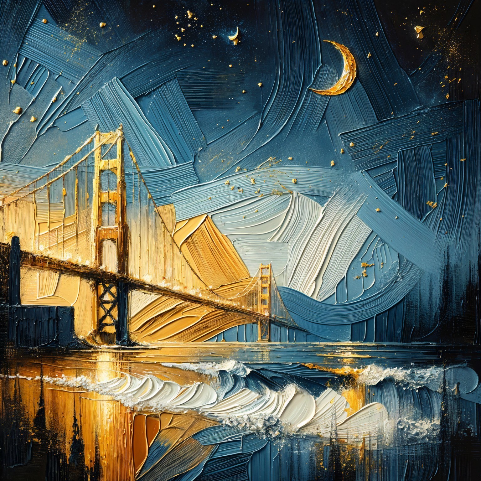 Artistic Twilight View of the Golden Gate Bridge