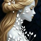 Serene Portrait of a Young Woman with Flowers