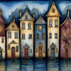 Surreal Scene of Whimsical Multicolored Houses