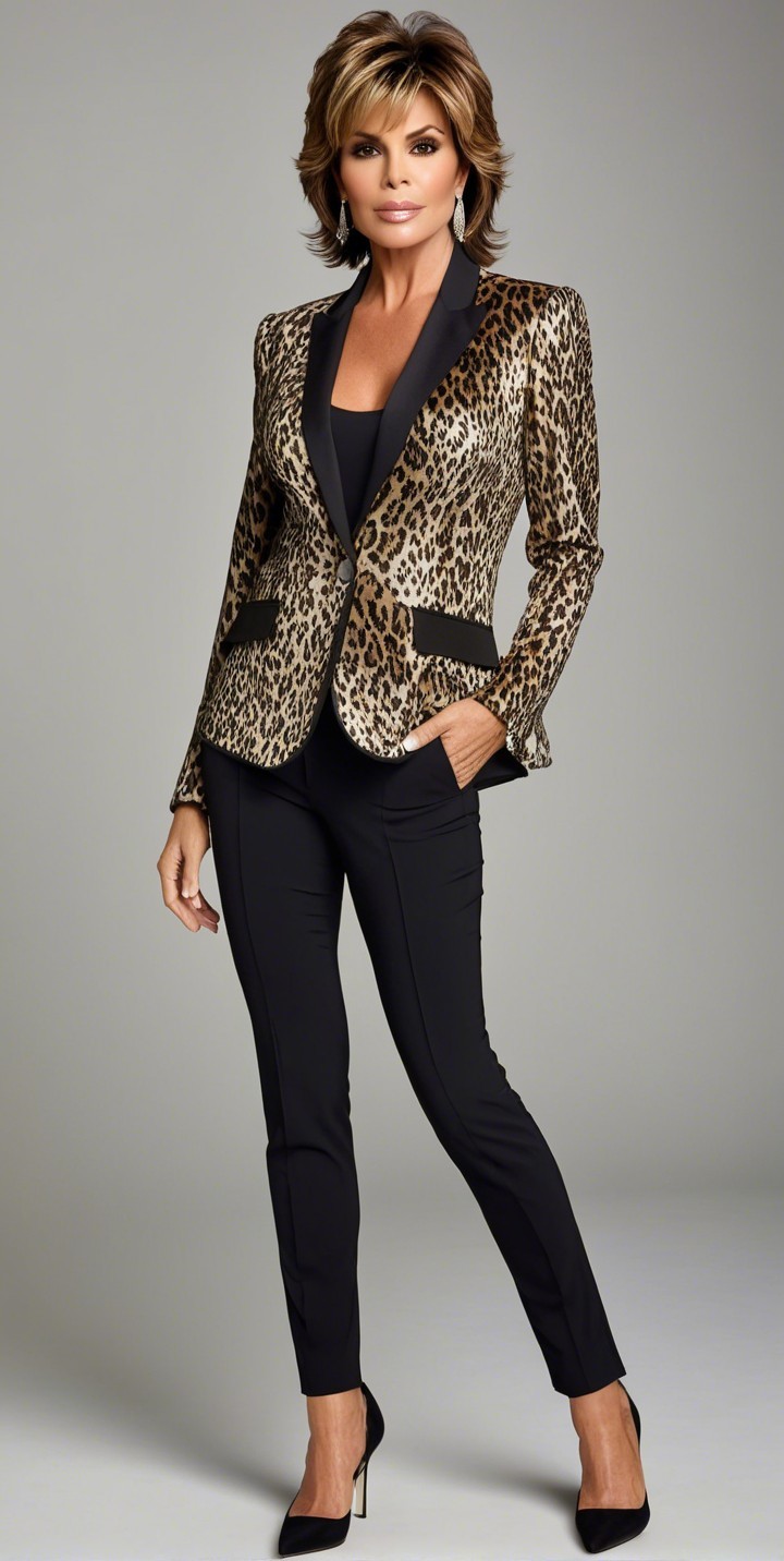 Confident Woman in Stylish Leopard-Print Blazer Outfit