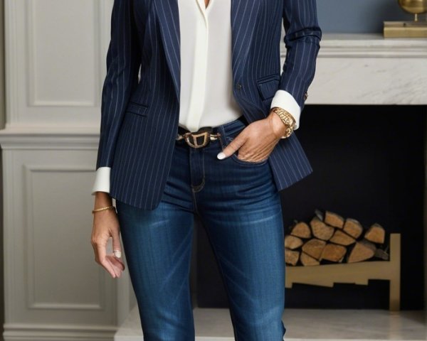 Stylish Woman in Modern Living Space with Chic Outfit