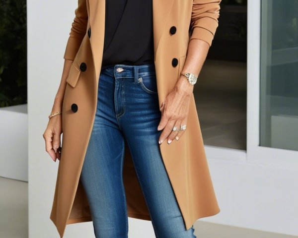Confident Woman in Chic Outfit in Contemporary Setting