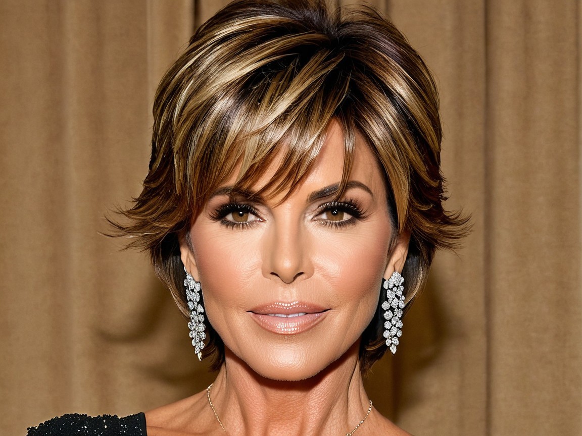 Chic Layered Hairstyle with Brown and Blonde Highlights