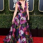 Glamorous Red Carpet Look with Floral Black Gown