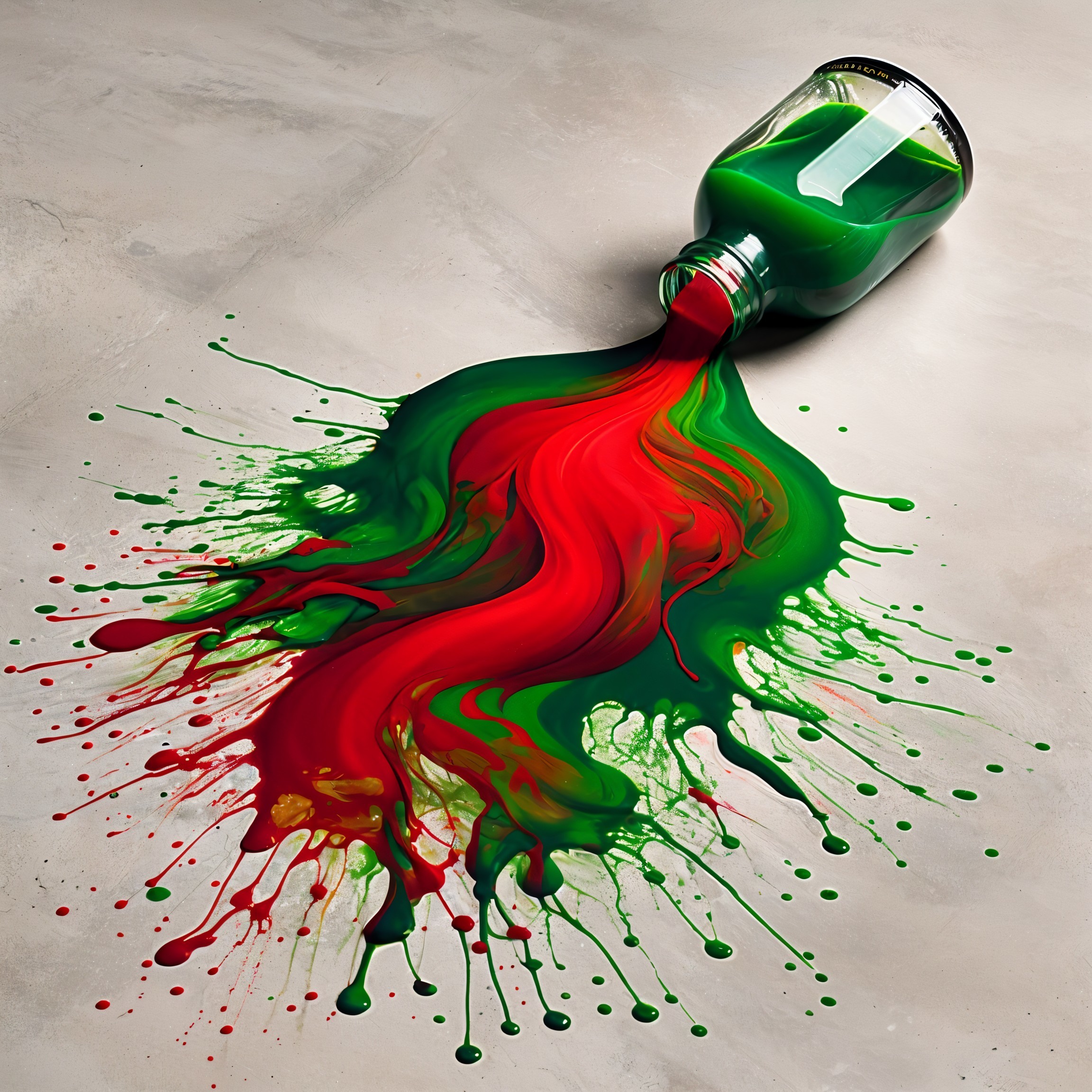 Spilled Paint Creates Intricate Patterns on Surface