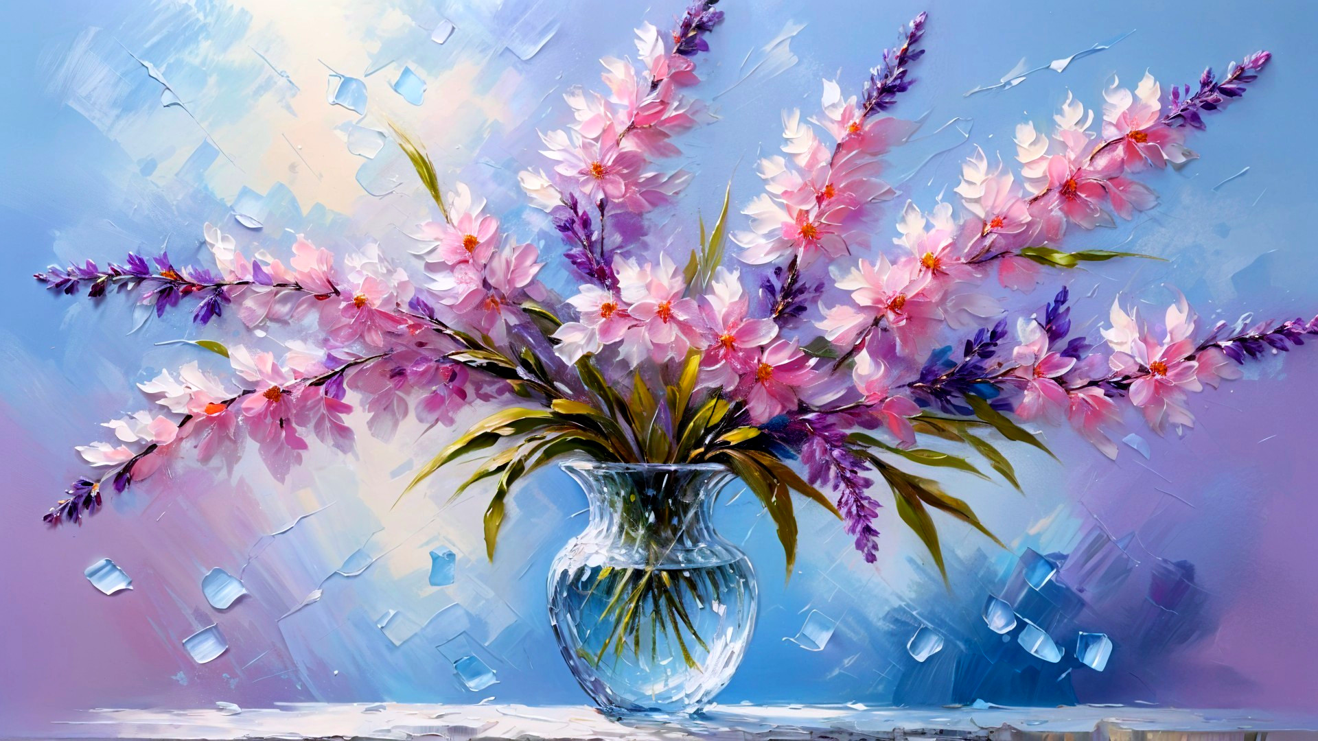 Vibrant Pink and Purple Flower Bouquet in Vase