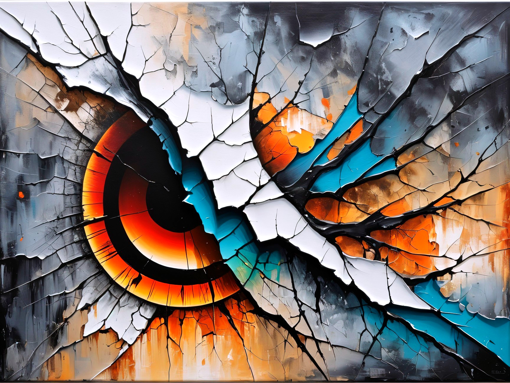 Dynamic Color Burst with Central Circular Form