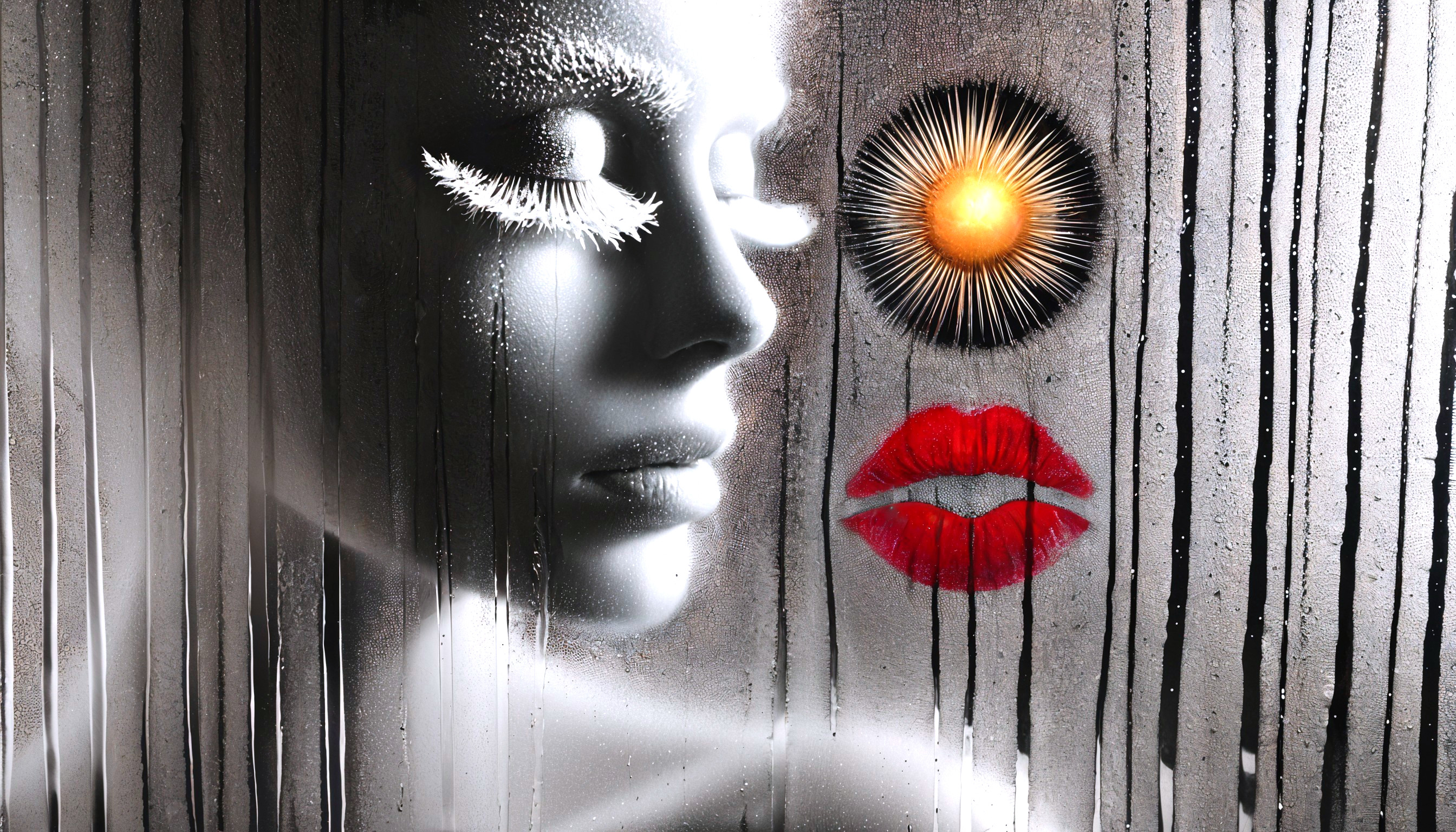 Close-Up Profile with Frosted Background and Sunburst