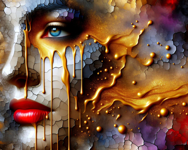 Abstract Portrait of a Woman with Vibrant Colors