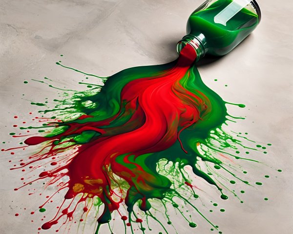 Spilled Paint Creates Intricate Patterns on Surface