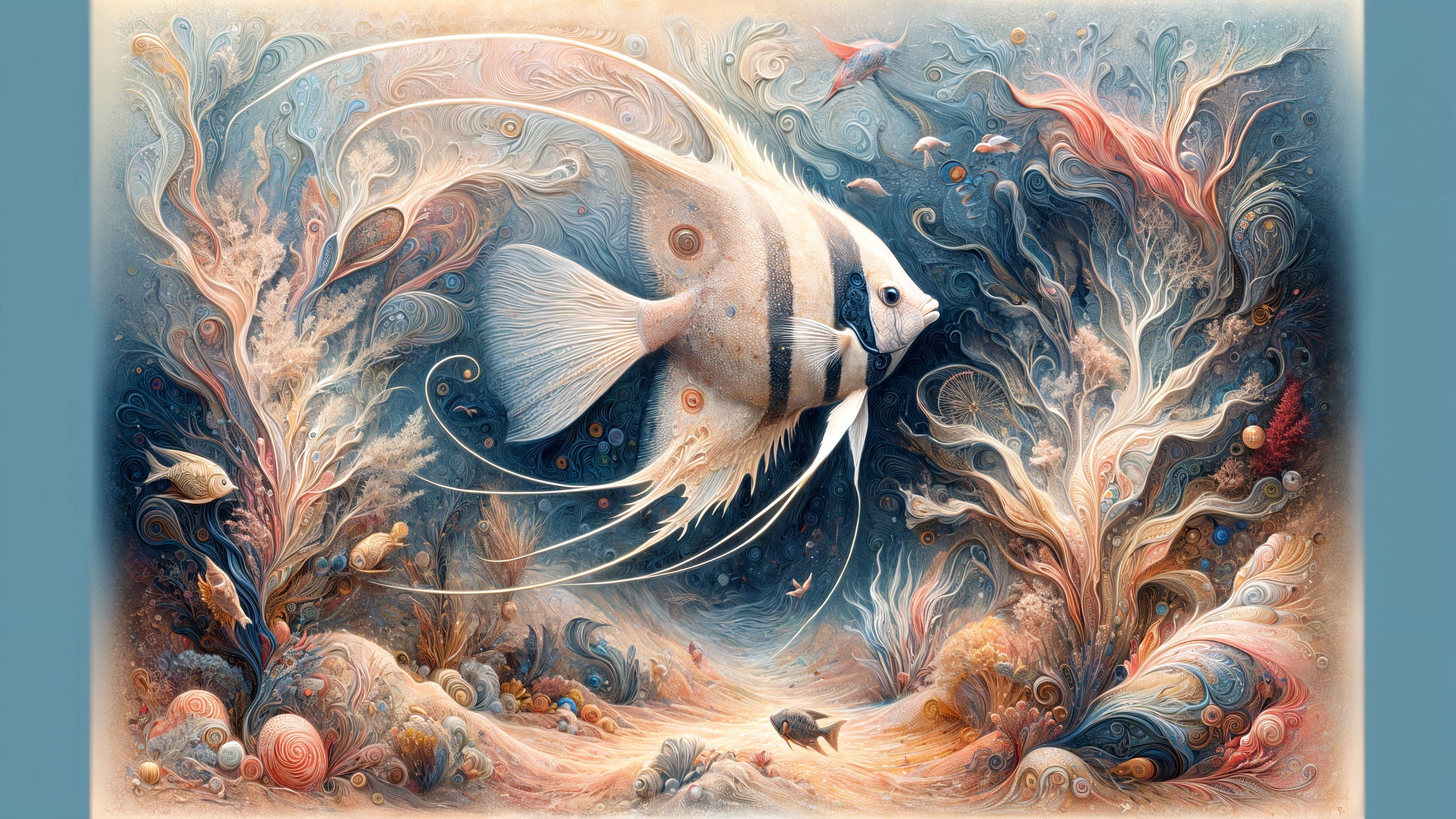 Ethereal Fish in Dreamlike Underwater Scene
