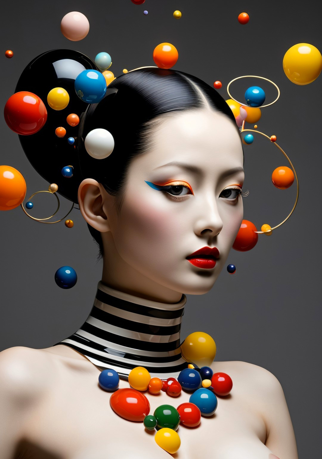 Portrait of a model with modern artistic elements