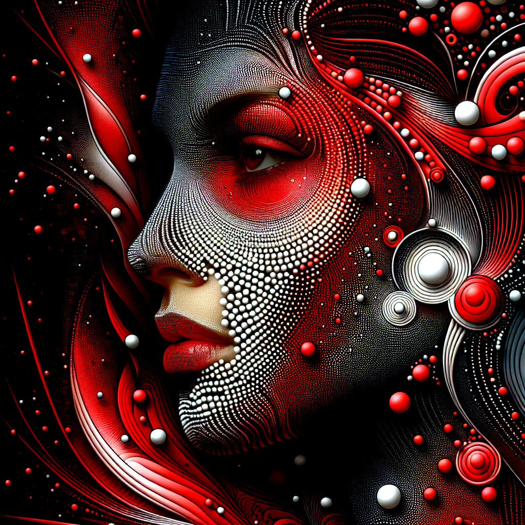 Abstract Representation of a Female Face in Bold Colors