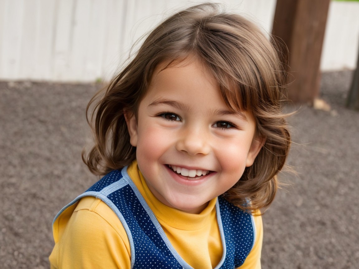 Smiling Child in Colorful Playground Setting