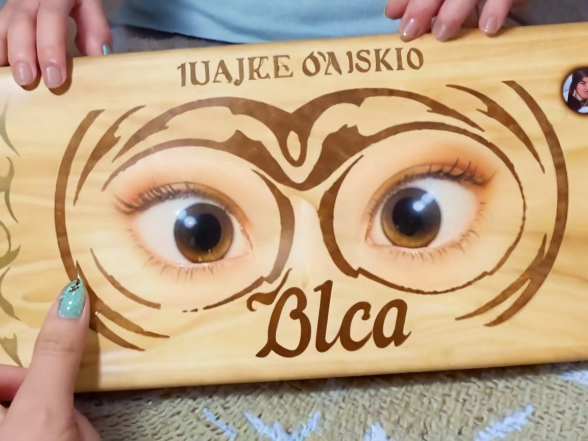 Wooden Plaque with Intricate Carvings and Design