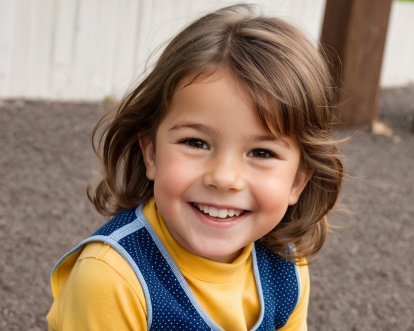 Smiling Child in Colorful Playground Setting
