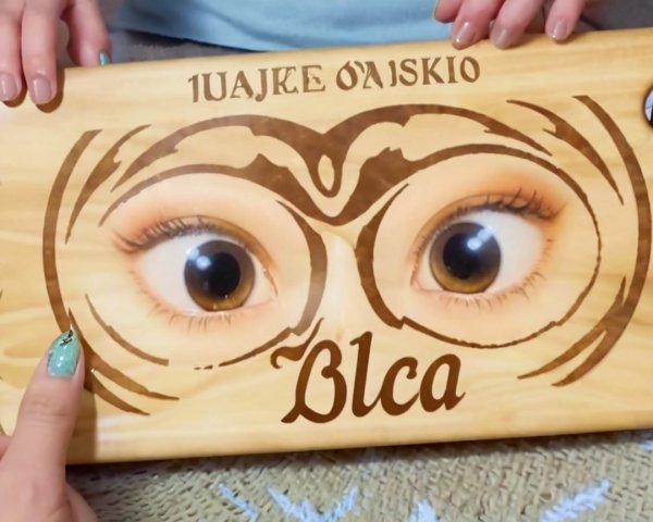 Wooden Plaque with Intricate Carvings and Design
