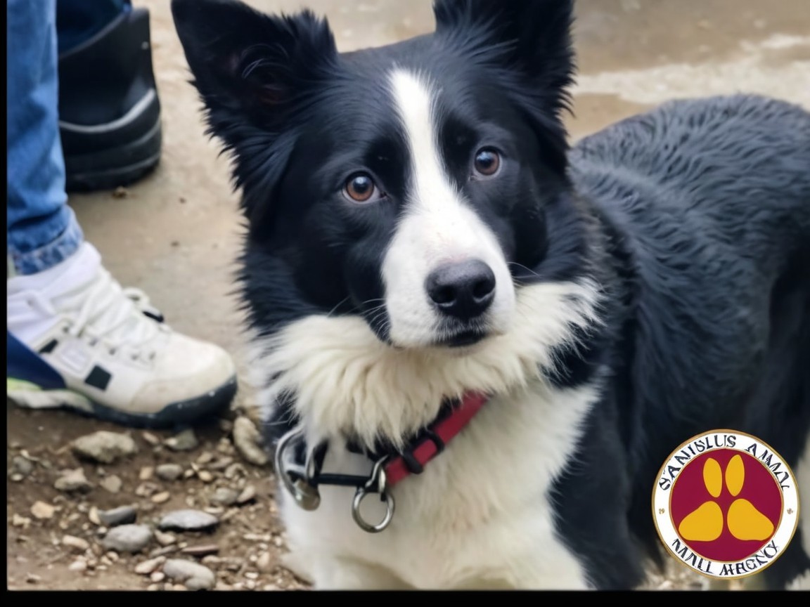 Friendly Black and White Dog Ready for Adoption