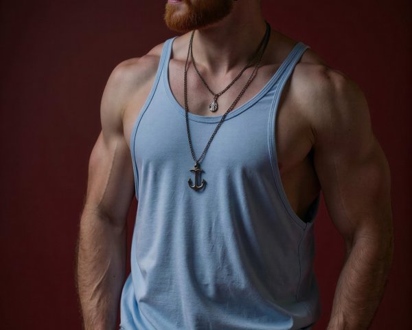 Rugged Man with Buzzed Hair and Sleeveless Tank Top