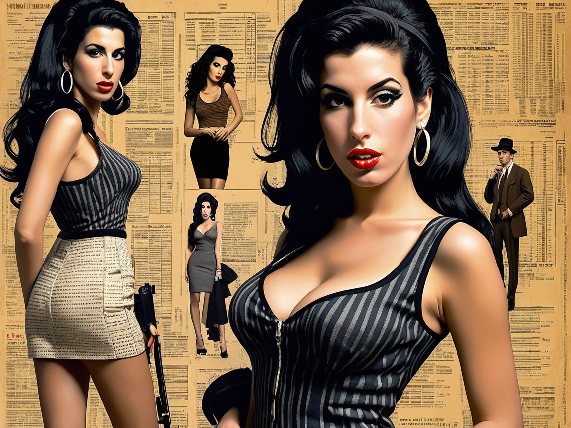 Stylized Glamorous Woman with Vintage Fashion Elements