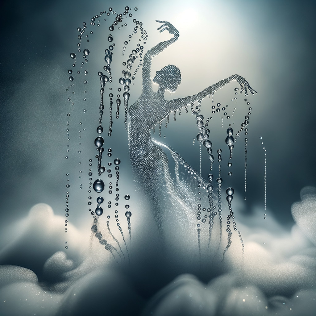 Ethereal Figure in Misty, Fluid Atmosphere