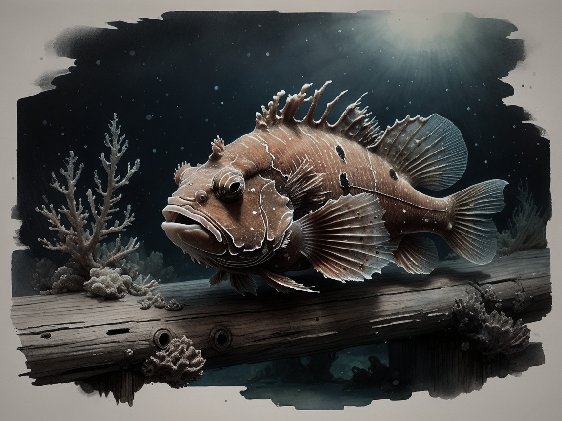 Detailed Fish in Vibrant Underwater Scene with Corals