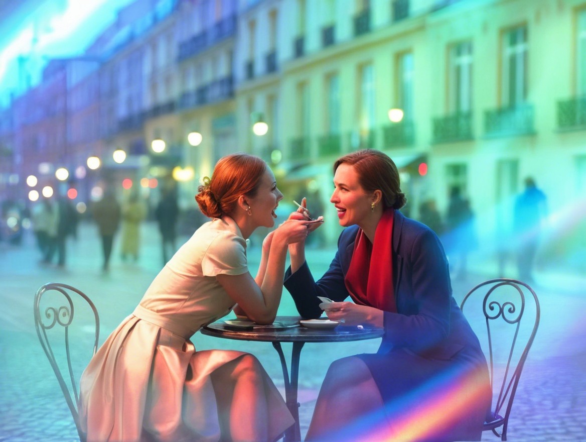 Women Enjoying Dessert at a Cozy Outdoor Café