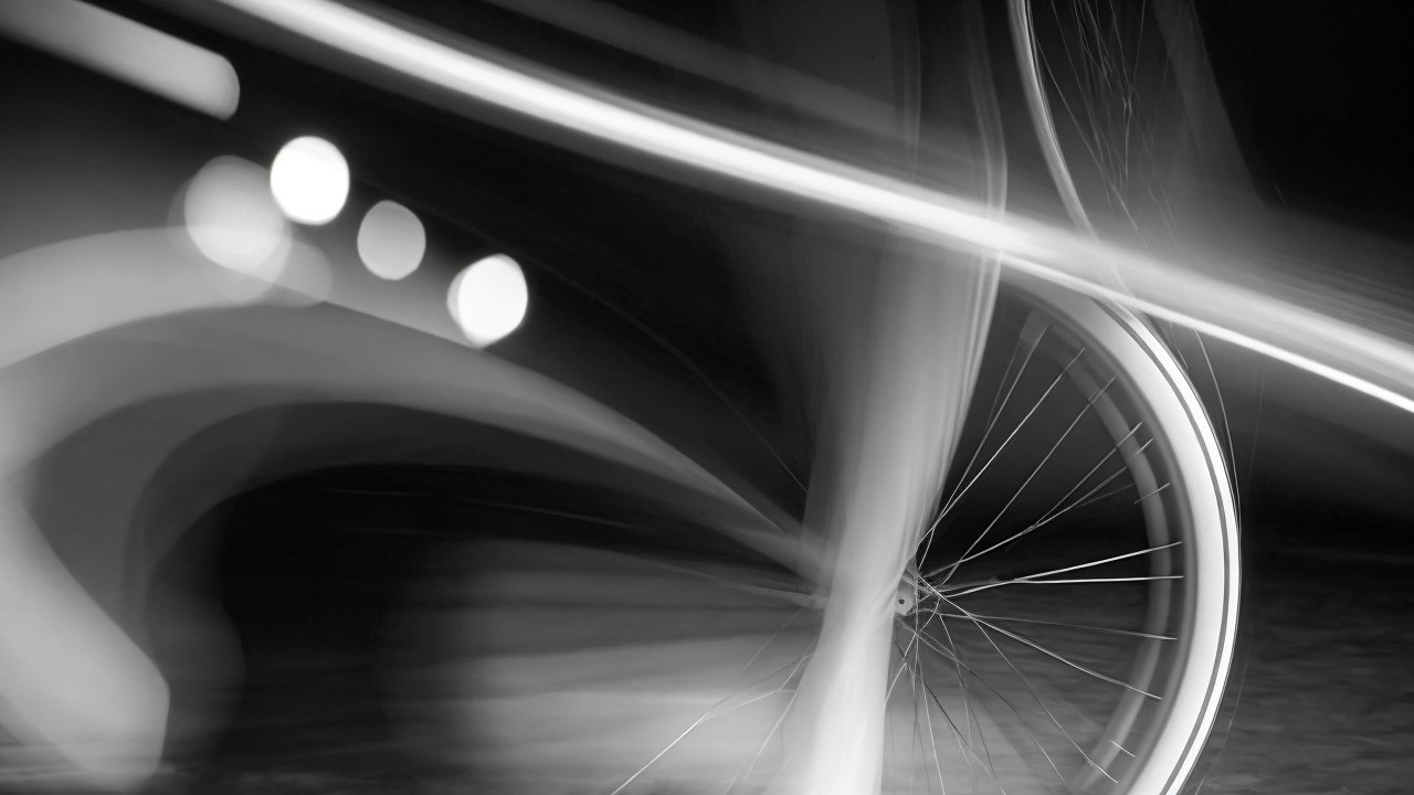 Abstract Bicycle Wheel in Motion with Dynamic Lines