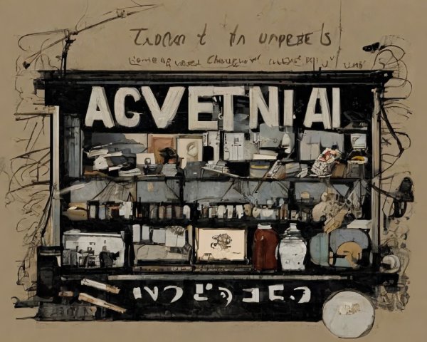 Rustic Market Stall with Handwritten Notes and Jars