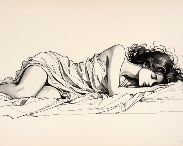 Elegant Figure on Soft Surface in Tranquil Setting